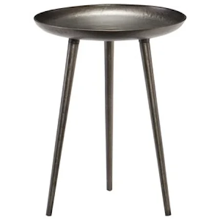 Contemporary Round Chairside Table with 3 Legs